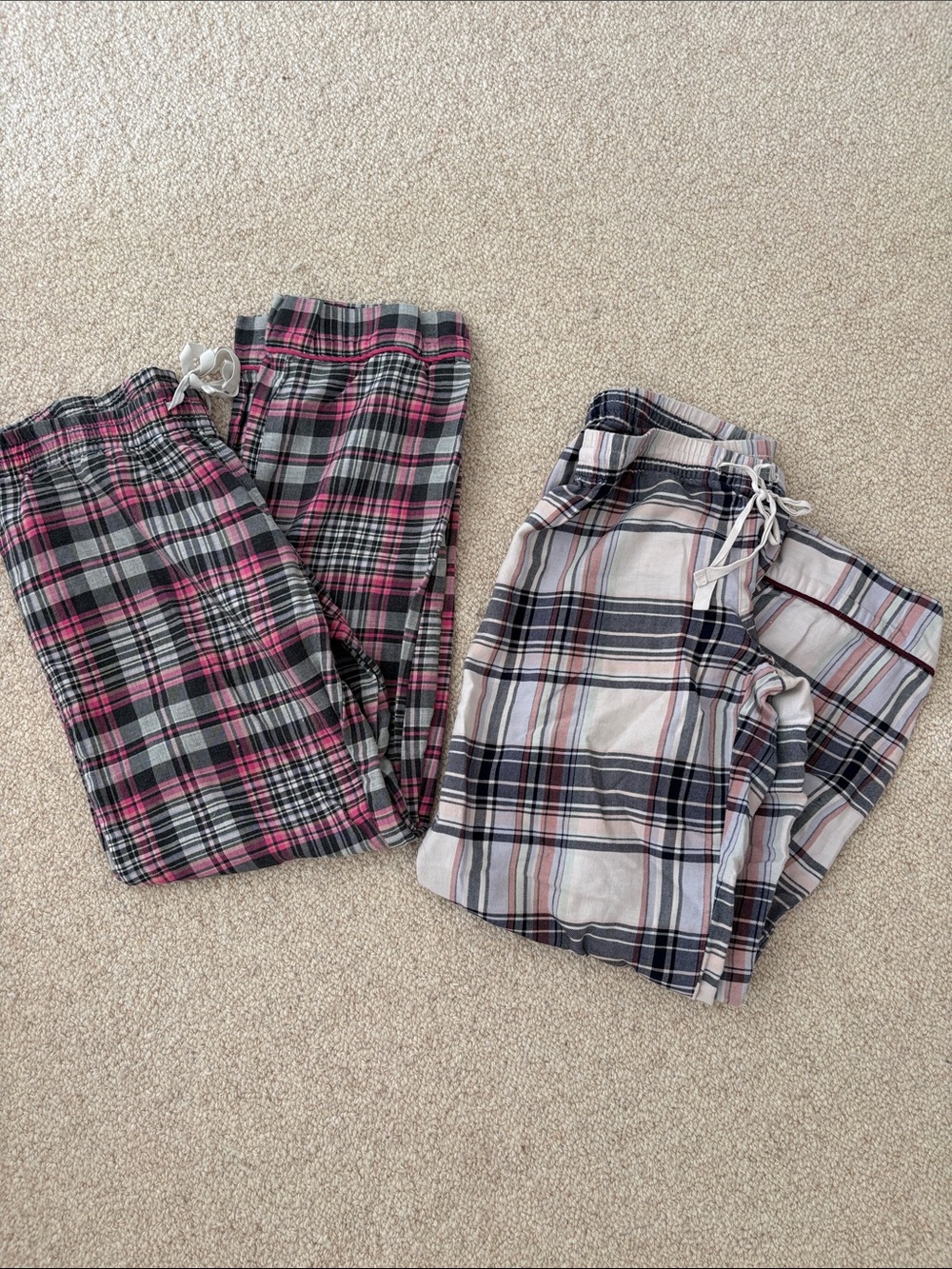 Plaid Pajama Pants  - cotton - set of 2